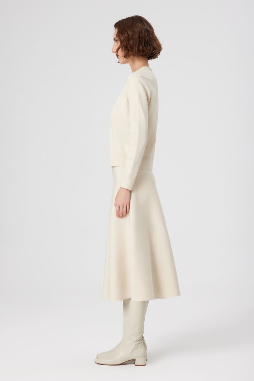 Beige Button Detail Women's Cardigan - Triko Mısırlı