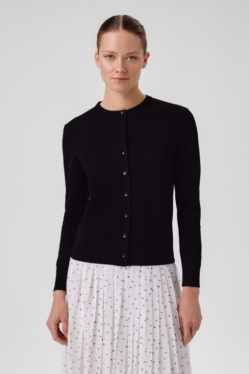Black Buttoned Women's Cardigan 