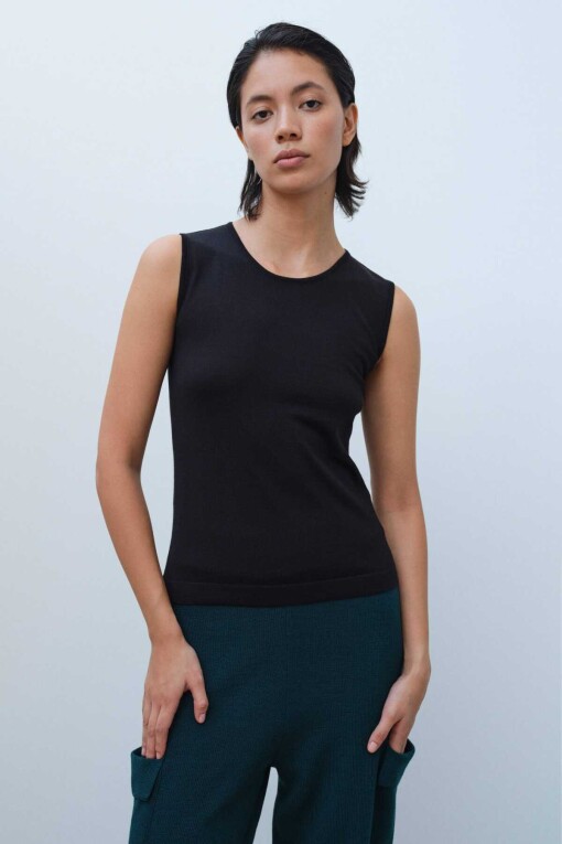Black Knit Women's Camisole 