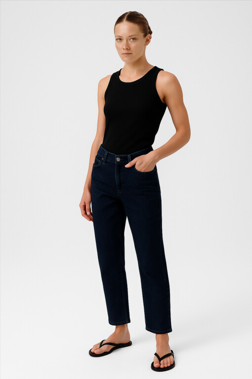 Black Ribbed Sleeveless Women's Camisole - Triko Mısırlı