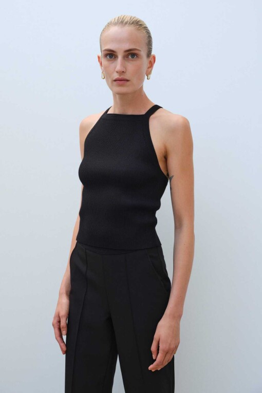 Black Women's Camisole - Triko Mısırlı