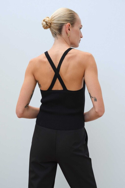 Black Women's Camisole - Triko Mısırlı