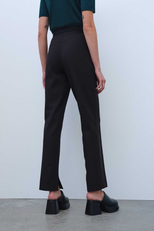 Black Women's Pants - Triko Mısırlı