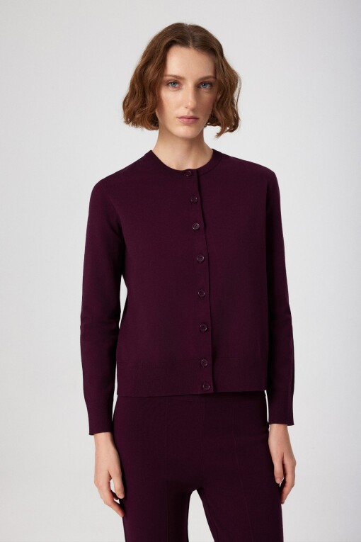 Blackberry Button Detail Women's Cardigan 