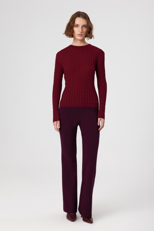 Blackberry Ribbed High Waist Women's Pants 