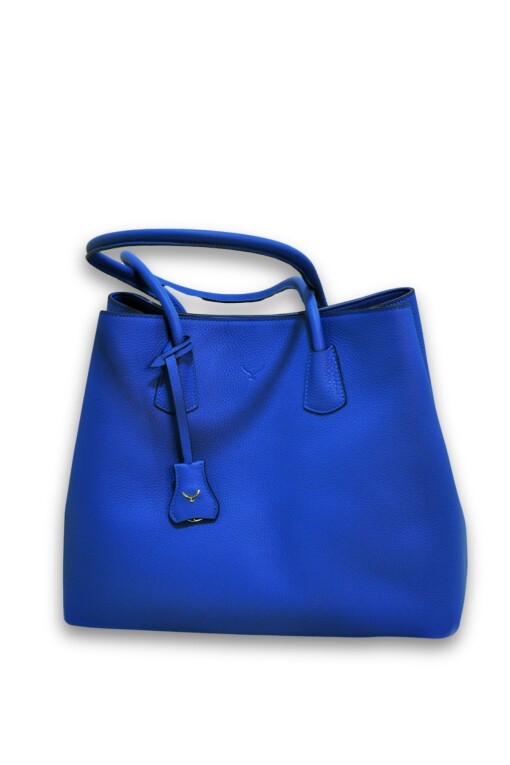 Blue Leather Shoulder Bag 