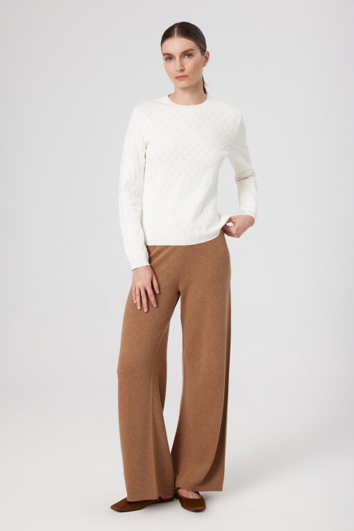 Camel High Waist Wide Leg Women's Pants 