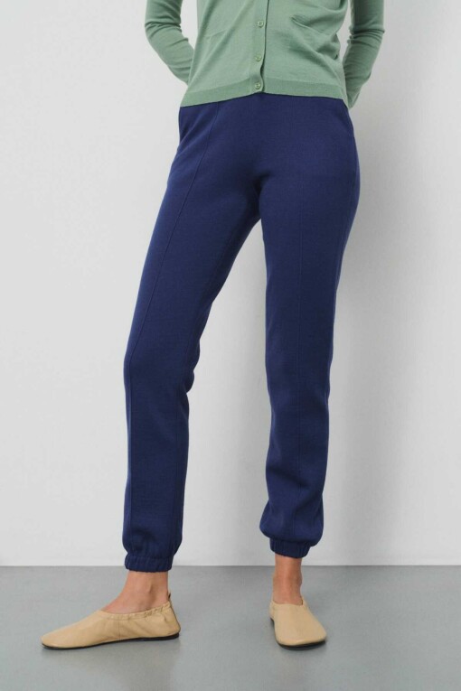 Elastic Hem Sax Women's Pants - Triko Mısırlı
