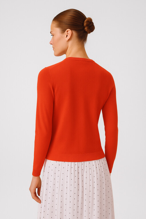 Pomegranate Buttoned Women's Cardigan - Triko Mısırlı