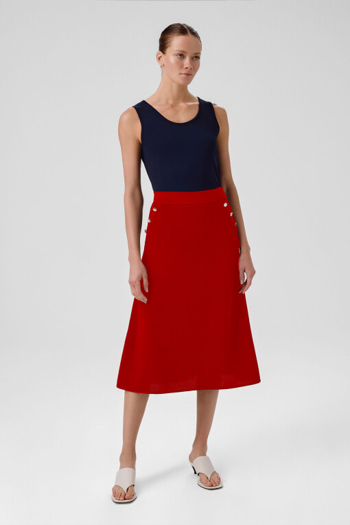 Pomegranate Mesh Midi Skirt 