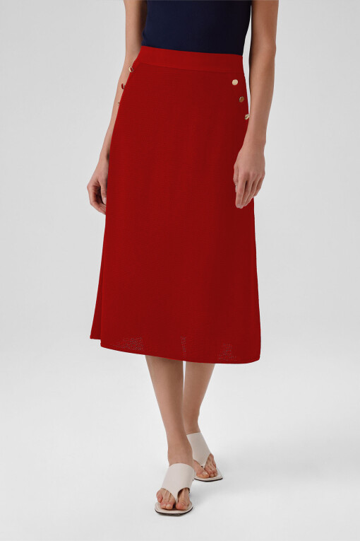 Pomegranate Mesh Midi Skirt - Triko Mısırlı