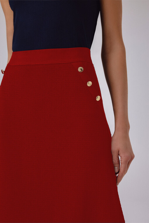 Pomegranate Mesh Midi Skirt - Triko Mısırlı