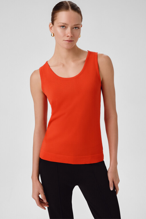 Pomegranate Thick Strap Round Neck Women's Camisole - Triko Mısırlı