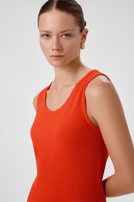 Pomegranate Thick Strap Round Neck Women's Camisole - Triko Mısırlı