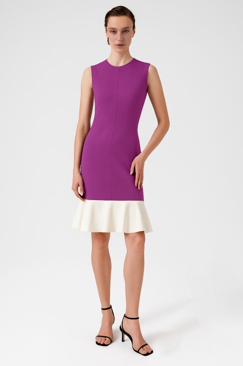 Purple Ruffled Hem Sleeveless Mini Dress - Triko Mısırlı