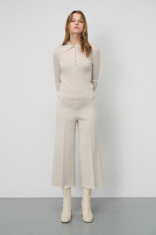 Stone Cropped Women's Pants - Triko Mısırlı