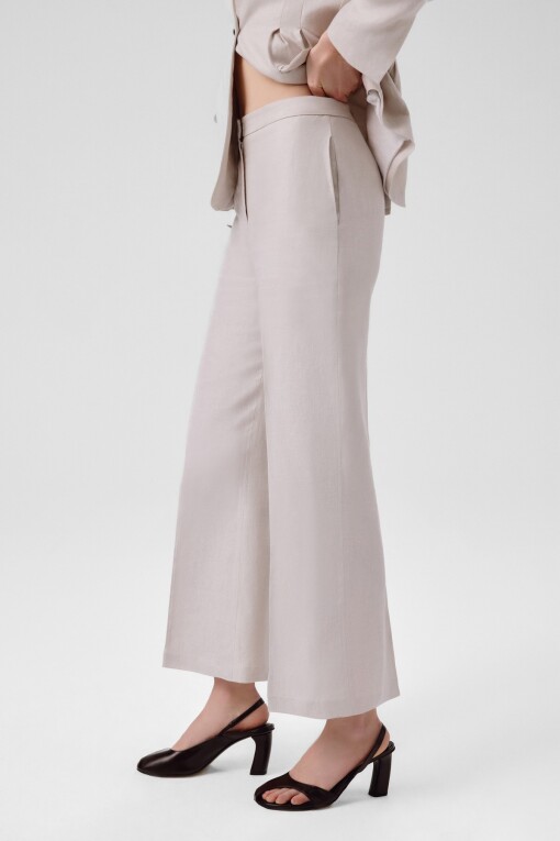 Stone Pocket Detail Wide Leg Women's Pants - Triko Mısırlı
