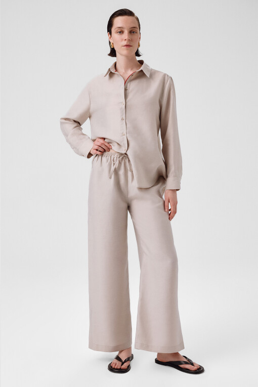 Stone Slit Hem Women's Pants - Triko Mısırlı
