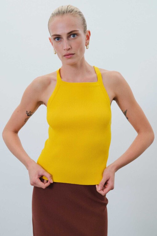 Yellow Women's Camisole - Triko Mısırlı