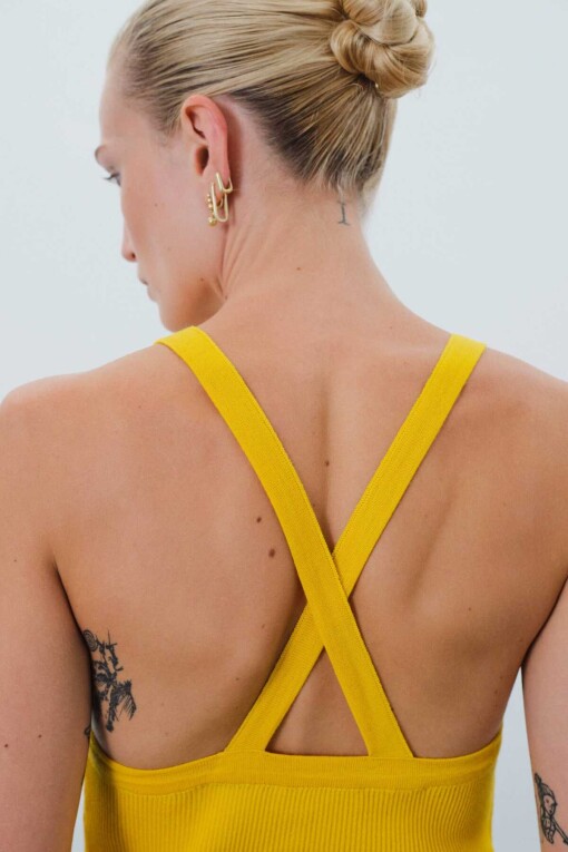 Yellow Women's Camisole - Triko Mısırlı