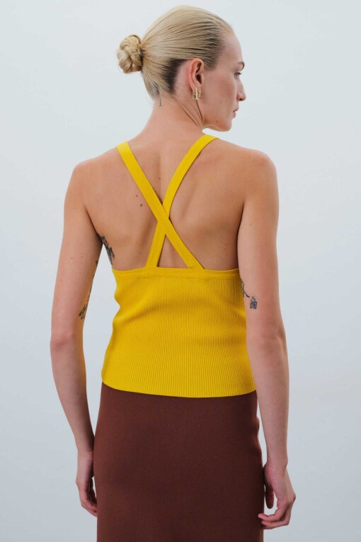 Yellow Women's Camisole - Triko Mısırlı