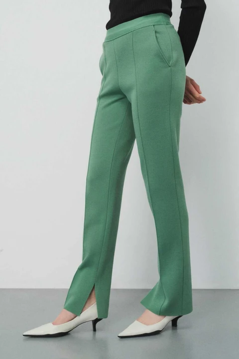 Regular Fit Yeşil Kadın Pantolon - 2