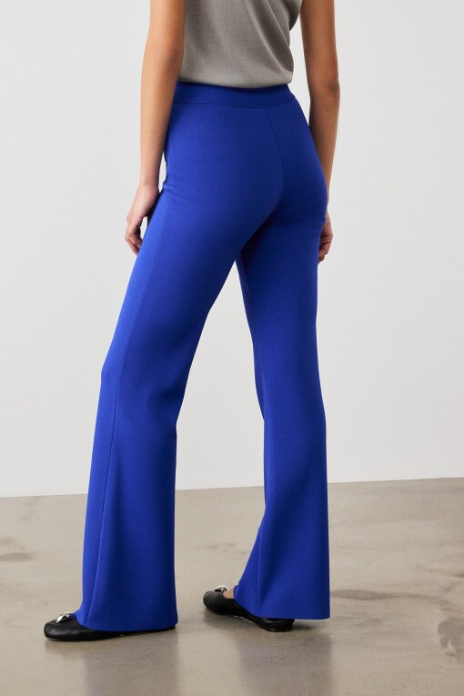 Royal Blue İspanyol Paça Kadın Pantolon - Triko Mısırlı