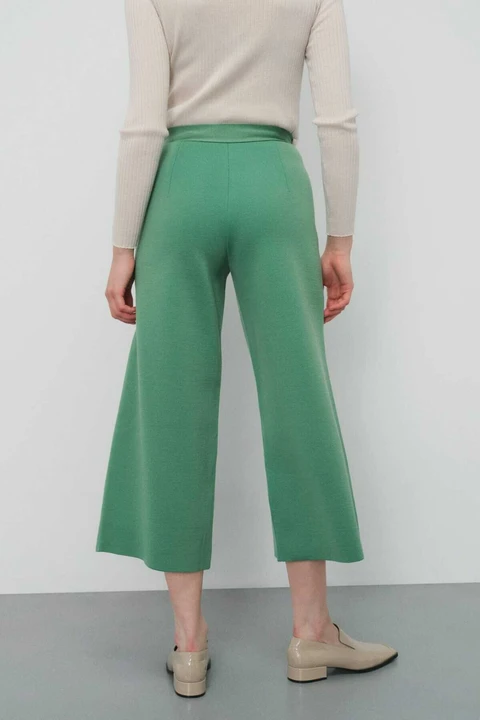 Yeşil Kısa Paça Kadın Pantolon - 3